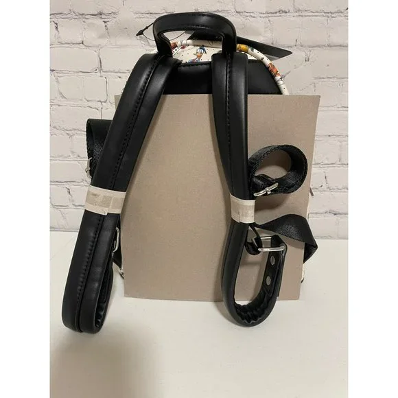 Loungefly Disney Mickey And Friends Tattoo Mini Backpack White Black Bag NEW - Picture 5 of 11